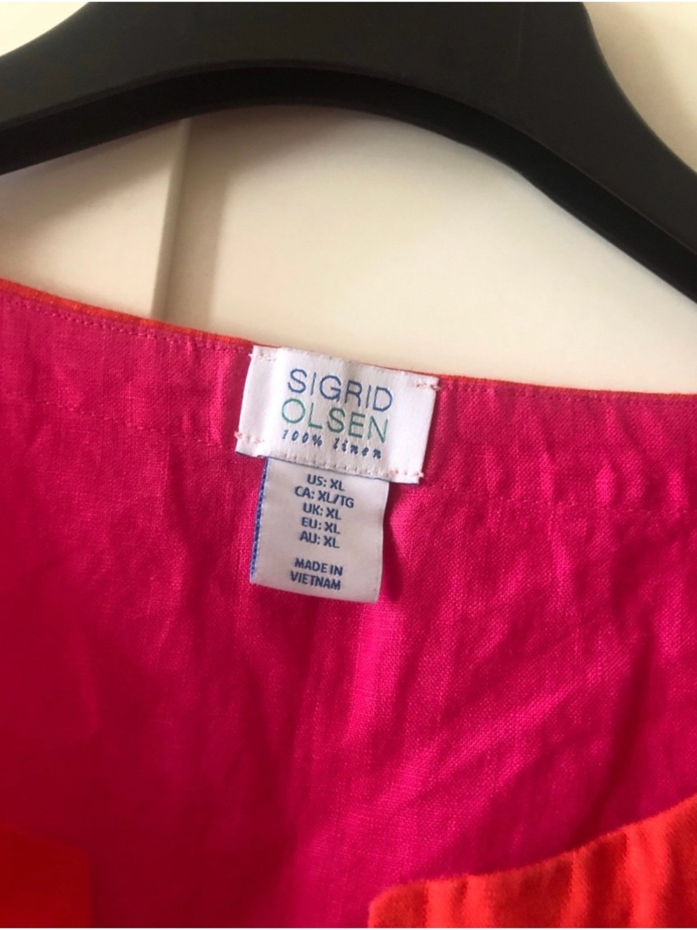 Sigrid Olsen Hot Pink Linen Dress
